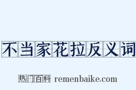 不当家花拉反义词是什么意思的图片